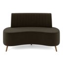 Ver imagem 2 de Sofá Living Decorativo 2 Lugares 1,60M Katara Marrom Veludo G33 - Gran Belo