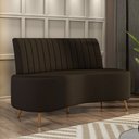 Ver imagem 1 de Sofá Living Decorativo 2 Lugares 1,60M Katara Marrom Veludo G33 - Gran Belo