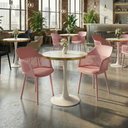 Ver imagem 2 de Conjunto Mesa de Jantar Redonda Majestic 70cm Branca com 2 Cadeiras Estofadas Marcela - Rosa