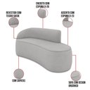 Ver imagem 3 de Sofá 3 Lugares Orgânico 180cm Morgan e 2 Poltronas Lua Suede Cinza D03 - D’Rossi