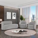 Ver imagem 2 de Sofá 3 Lugares Orgânico 180cm Morgan e 2 Poltronas Lua Suede Cinza D03 - D’Rossi