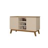 Aparador Buffet Sala Linhares 120cm com Pés de Madeira Offwhite com Nature - Rede Móveis - 2