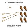 Lustre com 6 Lampadas Pendente Sputnik Ipanema Iiuminação Moderno Decoração Luminária de Teto Articu - 3