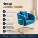Ver imagem 5 de Cadeira Poltrona Orgânica Luxo Base de Metal em Veludo