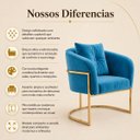 Ver imagem 4 de Cadeira Poltrona Orgânica Luxo Base de Metal em Veludo