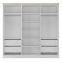 Ver imagem 4 de Guarda Roupa Casal 2,40m 6 Portas com Prateleiras 100% Mdf Cor:branco com Olmo