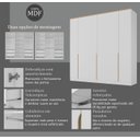 Ver imagem 7 de Guarda Roupa Casal 2,40m 6 Portas com Prateleiras 100% Mdf Cor:branco com Olmo