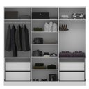 Ver imagem 6 de Guarda Roupa Casal 2,40m 6 Portas com Prateleiras 100% Mdf Cor:branco com Olmo