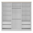 Ver imagem 5 de Guarda Roupa Casal 2,40m 6 Portas com Prateleiras 100% Mdf Cor:branco com Olmo