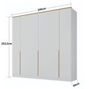 Ver imagem 3 de Guarda Roupa Casal 2,40m 6 Portas com Prateleiras 100% Mdf Cor:branco com Olmo