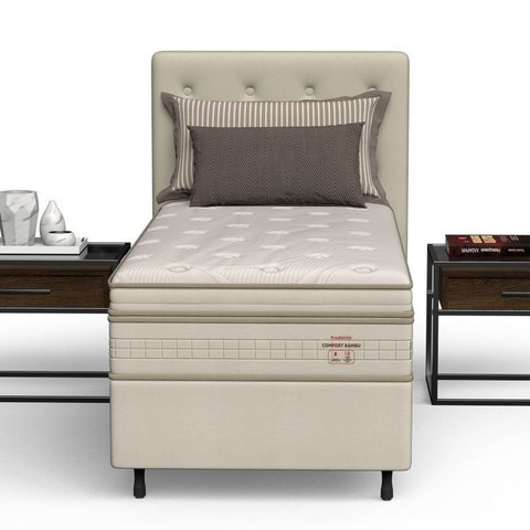 Conjunto Box Solteiro Mola Ensacada Prodormir Comfort Bambu