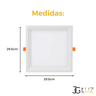 Kit 17 Painel Plafon Led Teto Embutir Quadrado 24w Bco / Pto - Branco - Bco Frio 650k - 110v/220v - 2