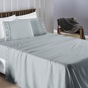 Ver imagem 5 de Jogo de Cama 300 Fios Bordado Queen Infinity 04 Peças - Cinza Bia Enxovais