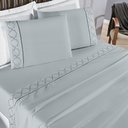 Ver imagem 4 de Jogo de Cama 300 Fios Bordado Queen Infinity 04 Peças - Cinza Bia Enxovais