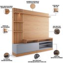 Ver imagem 2 de Estante Painel para Tv 65 Pol com Led Aracati C04 Freijó Cinza Fosco - Lyam Decor