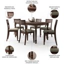 Ver imagem 3 de Mesa Madeira 160cm e 6 Cadeiras Rubia Linho Café F07 - Mpozenato