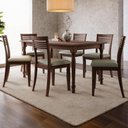 Ver imagem 2 de Mesa Madeira 160cm e 6 Cadeiras Rubia Linho Café F07 - Mpozenato