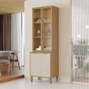 Ver imagem 1 de Cristaleira Colors 4 Portas 100% Mdf com Vidro Freijó/nazca - Kits Paraná