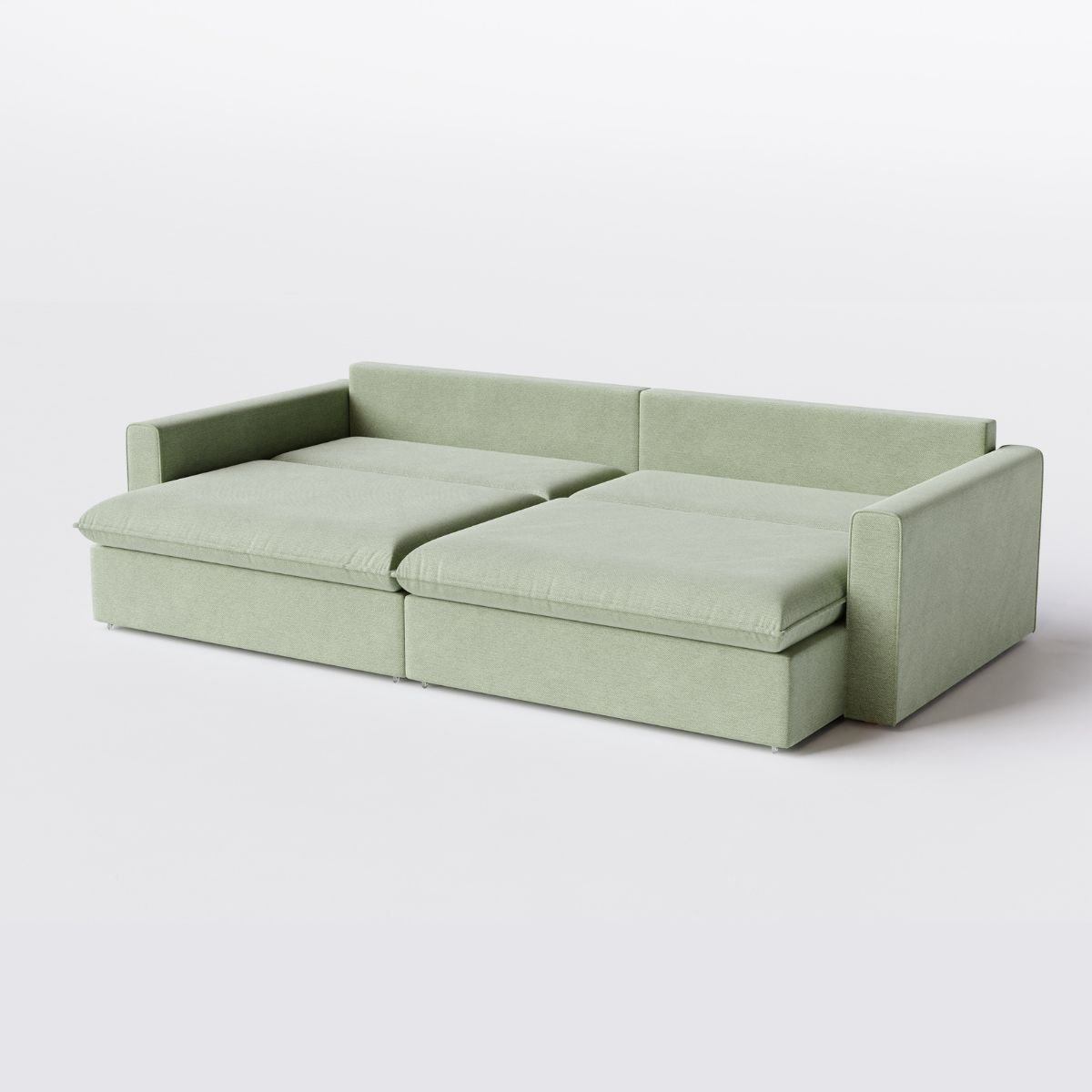 Sofá Cama Bélgica Retrátil e Reclínável 1,90m em Linho Columbia Premium Verde Militar - Home Mobily - 3