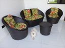 Ver imagem 1 de Conjunto de Poltronas com Sofá Formato Redondo Extrtura Alumínio Fibra Sintética Área Externa Jardim