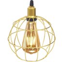 Ver imagem 3 de 3 Pendentes Aramado Globo Luminária Lustre Retrô Balcão Dourado + 3 Lâmpada Led ST64 Vintage