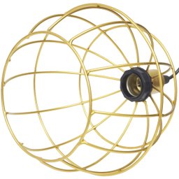 3 Pendentes Aramado Globo Luminária Lustre Retrô Balcão Dourado + 3 Lâmpada Led ST64 Vintage - 5