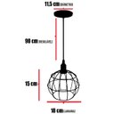 Ver imagem 2 de 3 Pendentes Aramado Globo Luminária Lustre Retrô Balcão Dourado + 3 Lâmpada Led ST64 Vintage