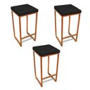 Ver imagem 1 de Banqueta Alta para Cozinha Industrial Kit 3 Nick Bronze e Sintético d03 - D’Rossi