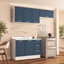 Ver imagem 1 de Armário de Cozinha Modulada Completa 3 Peças 200cm sem Tampo 100% Mdf Amara Politorno Móveis