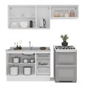 Ver imagem 6 de Armário de Cozinha Modulada Completa 3 Peças 200cm sem Tampo 100% Mdf Amara Politorno Móveis