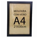 Ver imagem 1 de Moldura Quadro A4 21x30cm Diploma Certificado Foto com Vidro Empório do Adesivo Moldura Preta 03 Uni