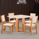 Ver imagem 1 de Mesa de Jantar 4 Lugares Bebel Mel/Blonde/Nude - Viero Móveis