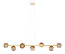 Ver imagem 7 de Pendente Lustre de Teto Jabuticaba Pendente Dourado com 7 Globos Vidro Âmbar e Lâmpada Branco Quente