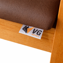 Ver imagem 5 de Kit 6 Cadeiras de Jantar Palha Estofada Couro Pu Caramelo com Tela Sextavada Rubi Madeira Maciça Mel