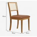 Ver imagem 7 de Kit 6 Cadeiras de Jantar Palha Estofada Couro Pu Caramelo com Tela Sextavada Rubi Madeira Maciça Mel