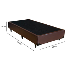 Cama Box Solteiro 88 Sintetico Marrom com Colchão Nazar Molas Ensacadas com Pillow Top - Bello Box - - 3