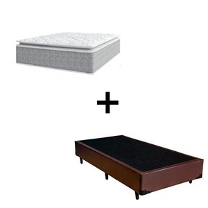 Cama Box Solteiro 88 Sintetico Marrom com Colchão Nazar Molas Ensacadas com Pillow Top - Bello Box -