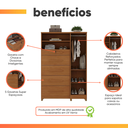 Ver imagem 4 de Cômoda com Sapateira e Cabideiro Multiuso 5 Gavetas 1 Porta Imperial Zanzini