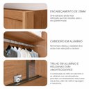 Ver imagem 6 de Guarda-Roupa Casal MDF com Espelho 3 Portas 6 Gavetas Soberano Marrom/Cinamomo