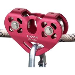 Polia Dupla Rolamentada 30kn Aço Corda Tirolesa En 12278 - 1