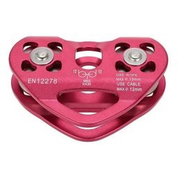 Polia Dupla Rolamentada 30kn Aço Corda Tirolesa En 12278 - 4