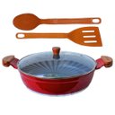 Ver imagem 1 de Frigideira Vermelho Antiaderente Cerâmica Talher 05 AM 30cm