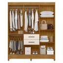 Ver imagem 3 de Guarda Roupa Solteiro Malta 7 Portas e 2 Gavetas Freijó Off White com Espelho Moval