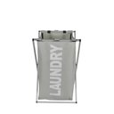 Ver imagem 3 de Cesto Roupa Suja Lavanderia Organizador Roupeiro Cromado Dobrável Cinza Multiuso Banheiro