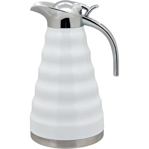 Garrafa Térmica Café Água Chá 27x17x15cm 1,6LITRO Inox Branco Parede Dupla Muller