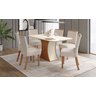 Mesa de Jantar Luiza 160 C. Vidro 6 Cad. Malu Linho - Henn - 1