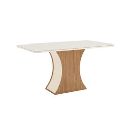 Mesa de Jantar Luiza 160 C. Vidro 6 Cad. Malu Linho - Henn - 3