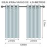 Cortina Voil Gaze Linho 5,60m X 2,70m Porta Luxo Sala Quartar Moderno Modelo Grande Bege - 6