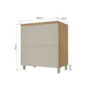 Ver imagem 3 de Balcão 1 Porta Basculante 1 Gaveta Nesher Marquesa 80cm 100 MDF Nature/Greige