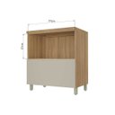 Ver imagem 4 de Balcão 1 Porta Basculante 1 Gaveta Nesher Marquesa 80cm 100 MDF Nature/Greige